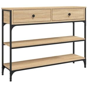 vidaXL Mesa consola 100x25x75 cm derivados de madeira carvalho sonoma