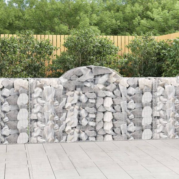vidaXL Cestos gabião arqueados 25 pcs 200x30x100/120 ferro galvanizado