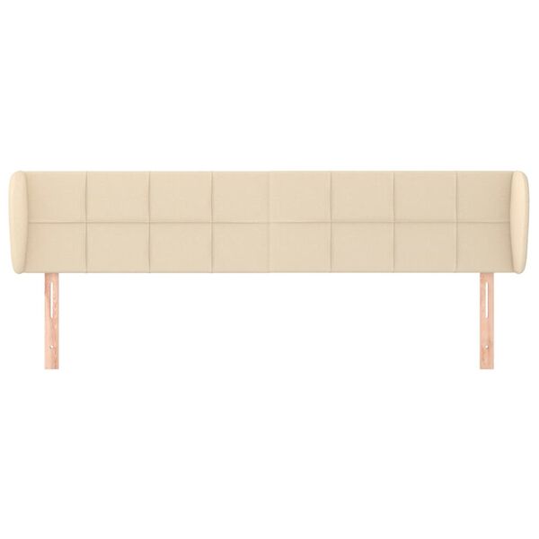 vidaXL Cabeceira de cama c/ abas tecido 163x23x78/88 cm creme