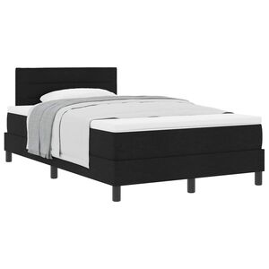 vidaXL Cama Box com colch&atilde;o com cabeceira Preto 120 x 200 cm tecido