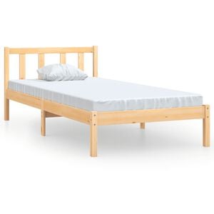 vidaXL Estrutura de cama solteiro 90x190 cm pinho maci&ccedil;o