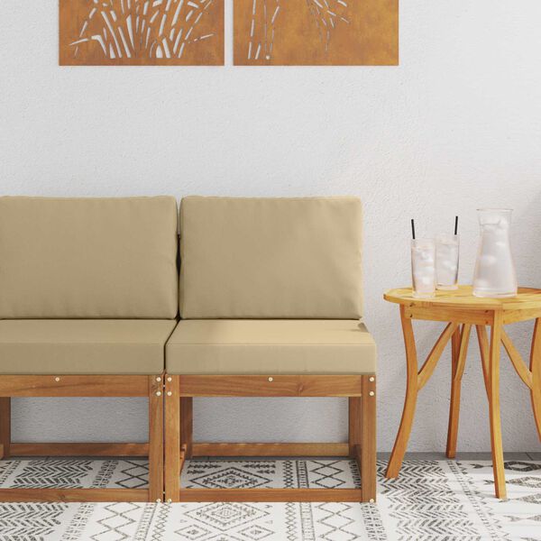 vidaXL Sof&aacute; M&eacute;dio Externo Madeira S&oacute;lida de Ac&aacute;cia