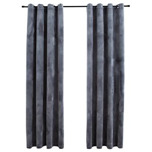 vidaXL Cortinas blackout com argolas 2 pcs 140x175 cm veludo antracite