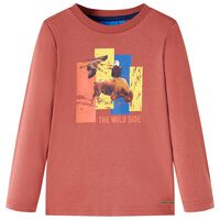 T-shirt de manga comprida para criança cor henna 92