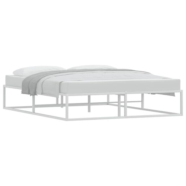 vidaXL Estrutura de cama sem colch&atilde;o branco 160x200 cm metal