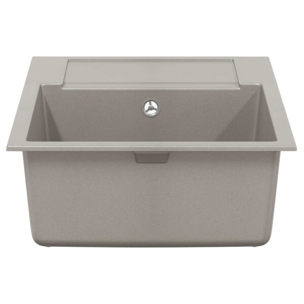 vidaXL Pia Cinzeto 780 x 500 mm 80% Quartzo e 20% Resina