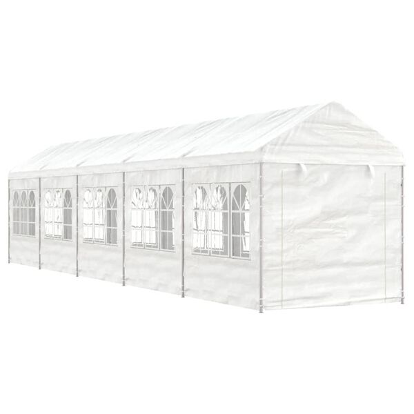 vidaXL Gazebo com telhado 11,15x2,28x2,69 m polietileno branco