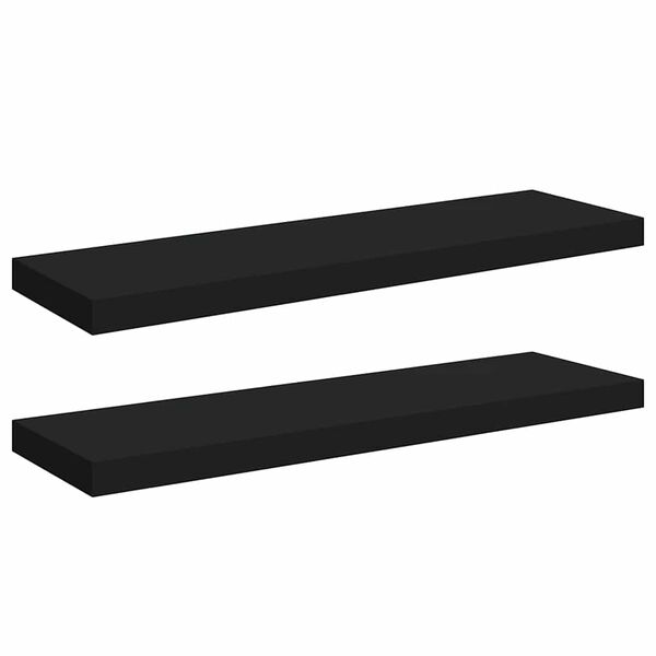vidaXL Prateleiras parede suspensas 2 pcs 80x23,5x3,8cm MDF preto