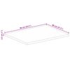 vidaXL Tampo de mesa retangular 90x80x2,5 cm mangueira maci&ccedil;a