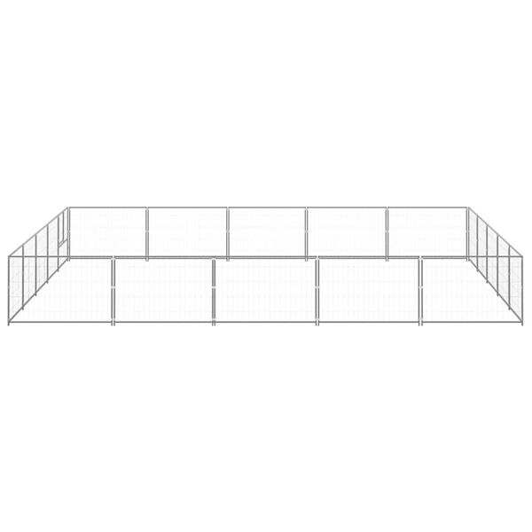 vidaXL Canil para c&atilde;es 25 m&sup2; a&ccedil;o prateado