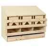 vidaXL Ninho p/ galinhas 3 compartimentos 93x40x65 cm pinho maci&ccedil;o