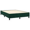vidaXL Cama com molas/colch&atilde;o 140x190 cm veludo verde-escuro