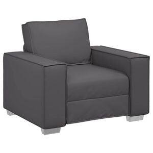vidaXL Cadeira Sofa Cinzento 100 cm Couro Sint&eacute;tico