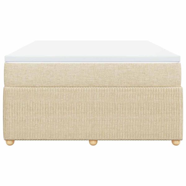 vidaXL Cama com molas/colch&atilde;o 140x200 cm tecido cor creme