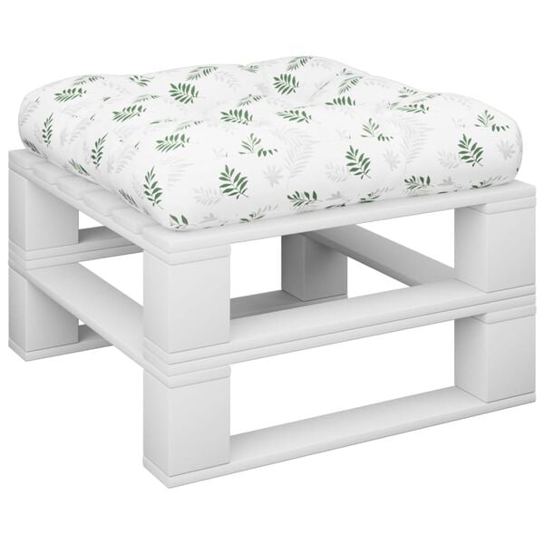 vidaXL Almofad&atilde;o para sof&aacute; de paletes 50x50x12 cm tecido padr&atilde;o folhas