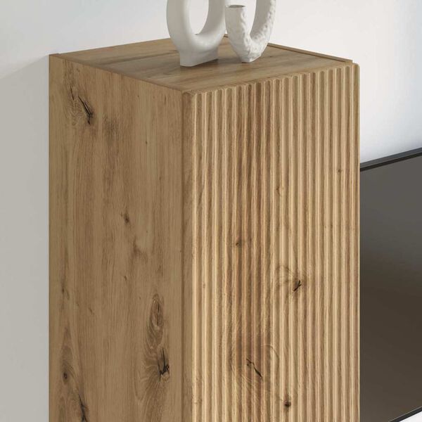 vidaXL Arm&aacute;rio de TV de Parede Carvalho Artesanal 30 x 31 x 100 cm