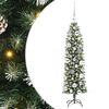 vidaXL &Aacute;rvore Slim de Natal Artificial Verde e Branco 120 cm