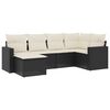 vidaXL 6 pcs conjunto sof&aacute;s de jardim c/ almofad&otilde;es vime PE preto