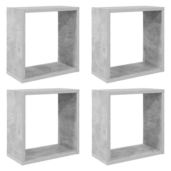 vidaXL Prateleiras parede forma de cubo 4 pcs 30x15x30cm cinza cimento