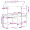 vidaXL Cama alta c/ escada e telhado 80x200 cm pinho maciço