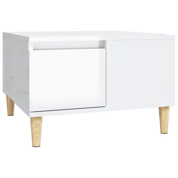 vidaXL Mesa de centro 55x55x36,5 cm derivados madeira branco brilhante