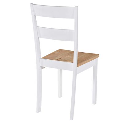 vidaXL Cadeiras de jantar 4 pcs madeira de seringueira maciça branco