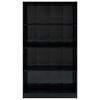 vidaXL Estante 4 prateleiras 80x24x142cm contraplaca. preto brilhante