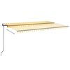 vidaXL Toldo retr&aacute;til autom&aacute;tico 500x300 cm amarelo e branco