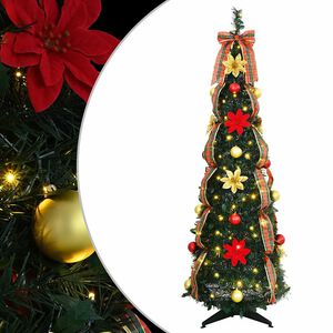 vidaXL Árvore de Natal Artificial com 100 LEDs Verde 150 cm PVC