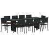 vidaXL Conjunto de Jantar para Jardim 11 unid. Preto vime PE