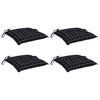 vidaXL Almofad&otilde;es p/ cadeira 4pcs tecido oxford padr&atilde;o xadrez preto