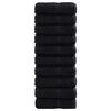 vidaXL Toalhas de bid&eacute; premium SOLUND 10 pcs 30x50 cm 600 gsm preto