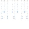 vidaXL Luzes luas e estrelas c/ controlo remoto 138 LEDs branco frio