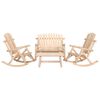 vidaXL 4 pcs conjunto lounge de jardim madeira de abeto maci&ccedil;a