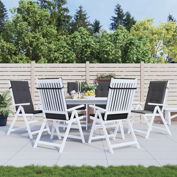 vidaXL Almofadões para cadeiras altas 6 pcs mesclado tecido antracite