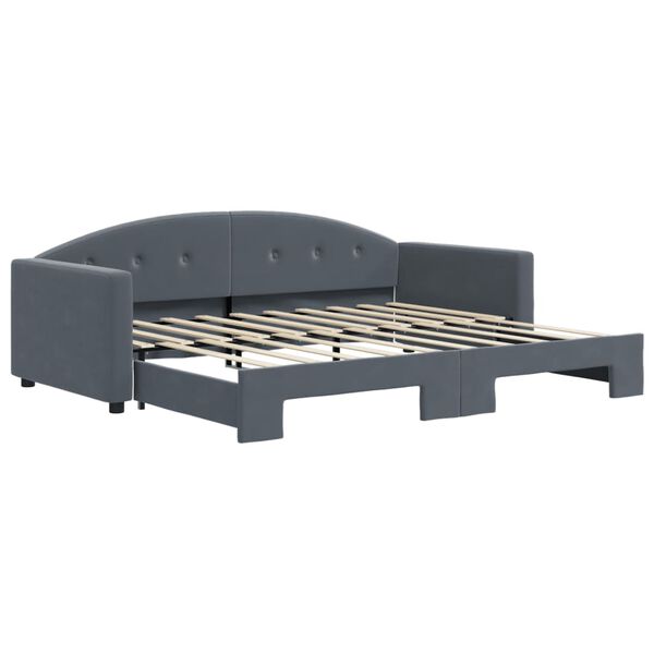 vidaXL Sof&aacute;-cama com gavet&atilde;o 90x190 cm veludo cinzento-escuro