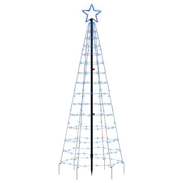 vidaXL &Aacute;rvore de Natal LED com Spikes 220 LEDs Azul 180 cm