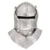 vidaXL Capacete de cavaleiro medieval r&eacute;plica LARP a&ccedil;o prateado