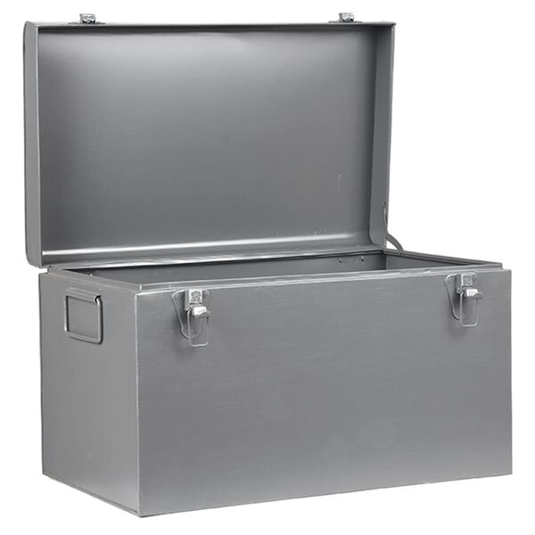 LABEL51 Caixa de arruma&ccedil;&atilde;o Vintage 60x40x35 cm XL cinzento antigo