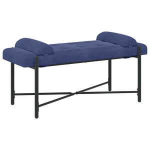 vidaXL Banco com bot&otilde;es e travesseiros Azul Pol&iacute;cia 110 x 40 x 46 cm