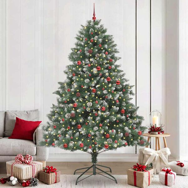 vidaXL &Aacute;rvore de Natal Artificial Verde 240 cm PVC, Pl&aacute;stico e A&ccedil;o