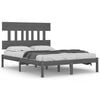 vidaXL Estrutura de cama super king 180x200 cm madeira maci&ccedil;a cinza