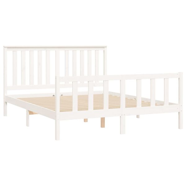 vidaXL Cama sem colch&atilde;o 160x200 cm madeira de pinho maci&ccedil;a branco
