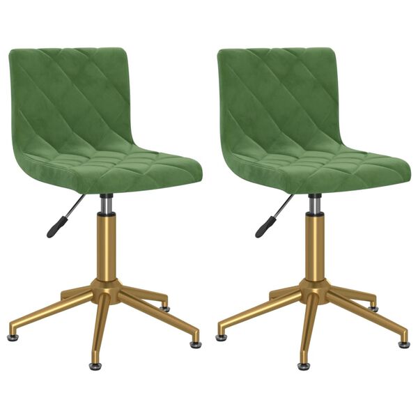 vidaXL Cadeiras de jantar giratorias 2 pcs veludo verde-escuro