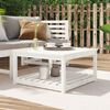 vidaXL Mesa de jardim 82,5x82,5x45 cm madeira de pinho maci&ccedil;a branco