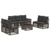vidaXL Conjunto de Sof&aacute; de Jardim 8 unid. Cinza e Cinza Escuro vime PE