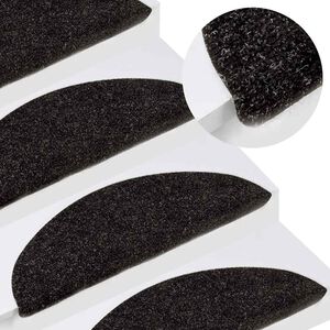 vidaXL Tapetes de escada adesivos 15 pcs 56x17x3 cm antracite