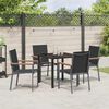 vidaXL Conjunto de Jantar para Jardim 5 pcs Preto