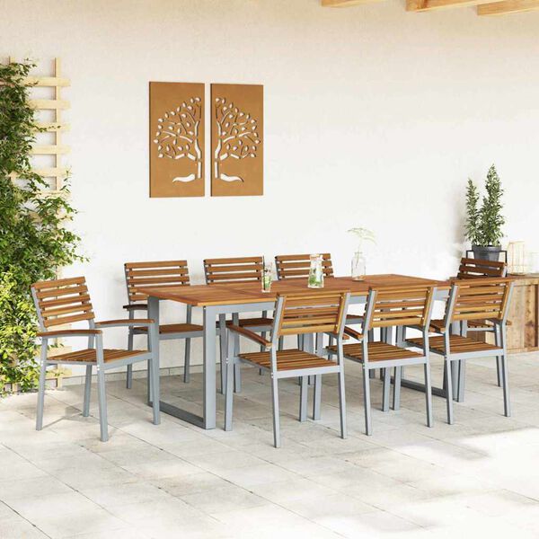 vidaXL Cadeira de Jardim 8 pcs Castanho 56 x 57 x 87 cm