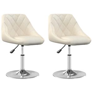vidaXL Cadeiras de jantar girat&oacute;rias 2 pcs veludo cor creme